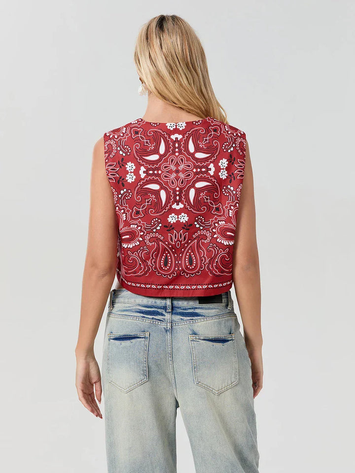 Krótki top typu bandana Y2K, wiązany, w stylu streetwear – Liora-S-Trend Polska
