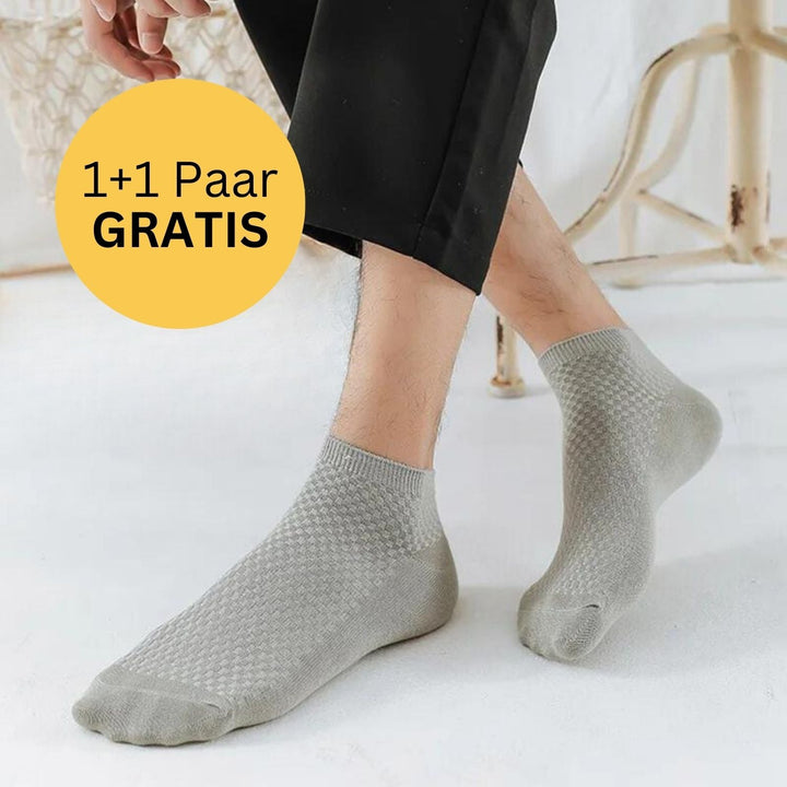 Krótkie Skarpetki - Bamboo Bliss-1x Para (+1 Gratis)-Szary-38-41-Trend Polska