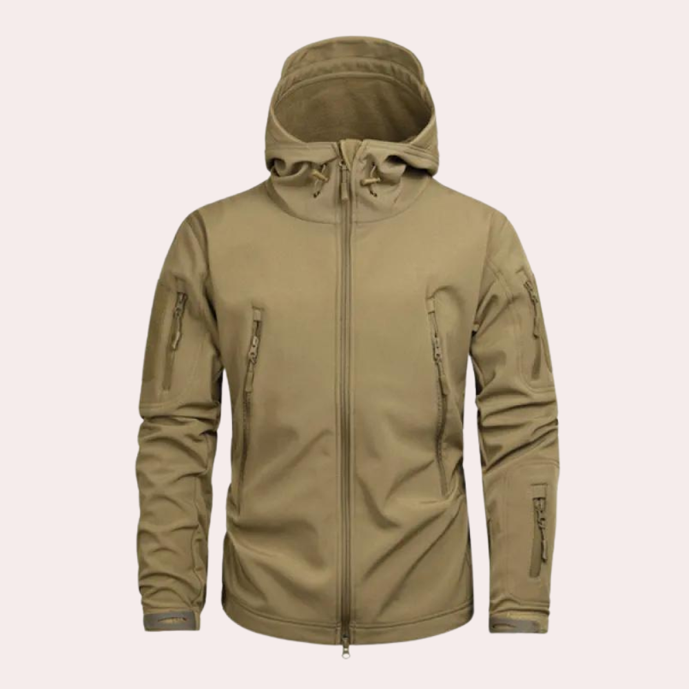 Kurtka outdoor dla mężczyzn odporna na warunki atmosferyczne - Orson-Brązowy-S-Trend Polska