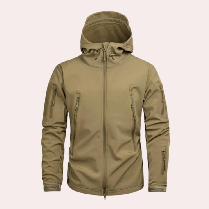 Kurtka outdoor dla mężczyzn odporna na warunki atmosferyczne - Orson-Brązowy-S-Trend Polska