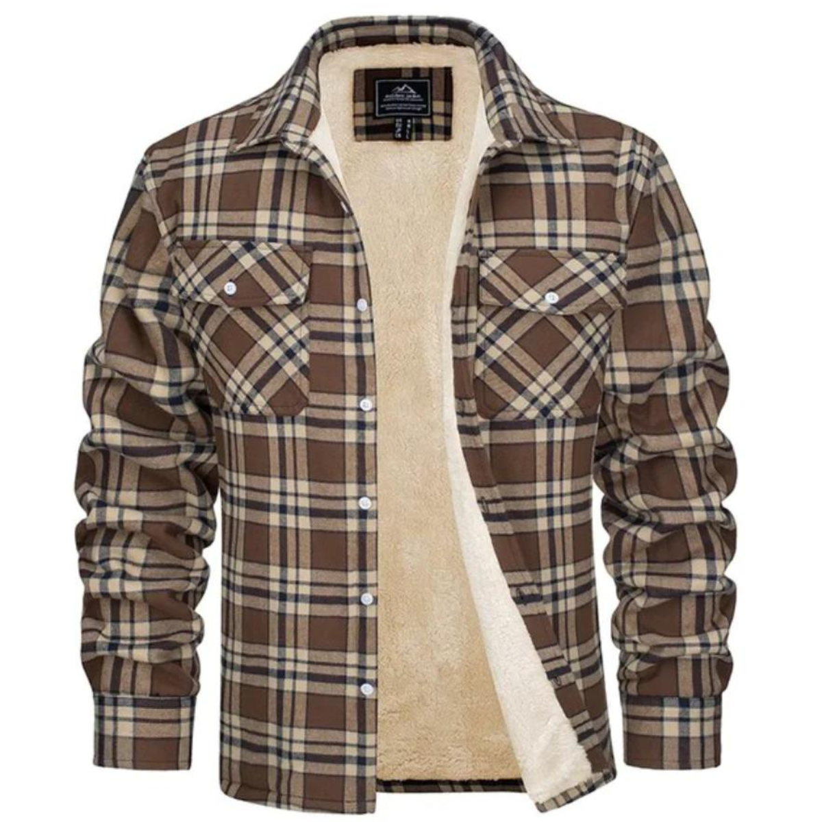 Kurtka z fleecową podszewką w kratę - Lawson-Khaki-S-Trend Polska