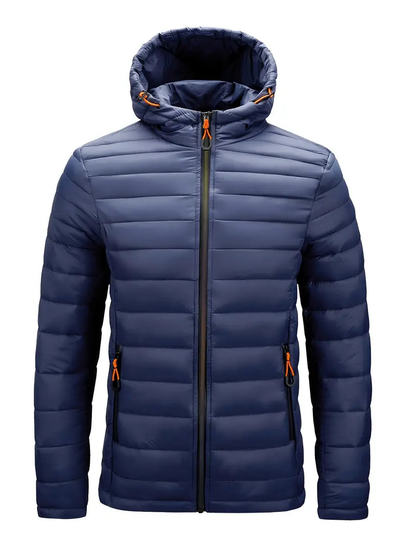 Kurtka zimowa damska puffer z kapturem - Arwen-ciemnoniebieski-S-Trend Polska