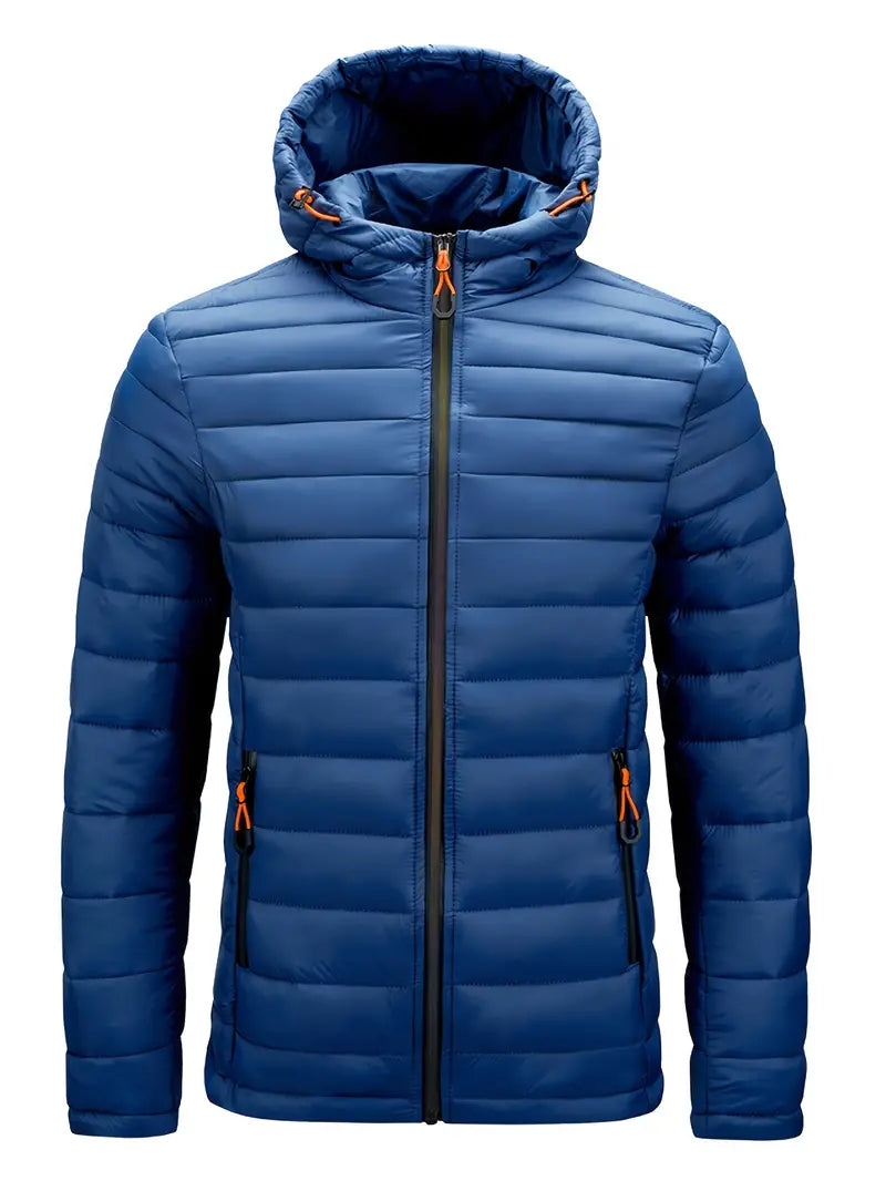 Kurtka zimowa damska puffer z kapturem - Arwen-Niebieski-S-Trend Polska