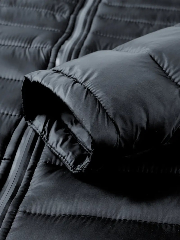 Kurtka zimowa damska puffer z kapturem - Arwen-Czarny-S-Trend Polska