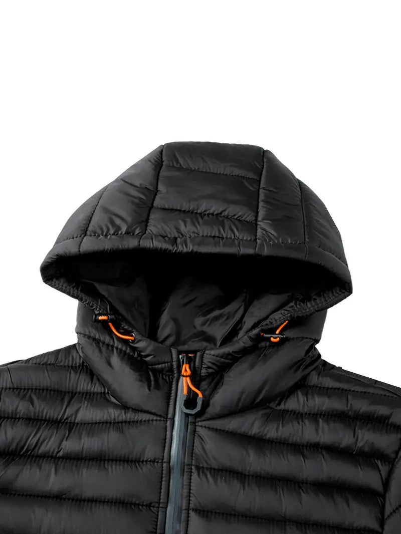 Kurtka zimowa damska puffer z kapturem - Arwen-Czarny-S-Trend Polska