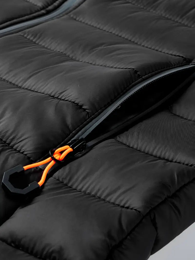 Kurtka zimowa damska puffer z kapturem - Arwen-Czarny-S-Trend Polska