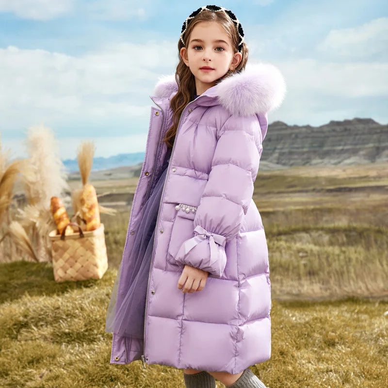 Kurtka zimowa dla dziewczynek – Elina-Czarny-120 cm-Trend Polska