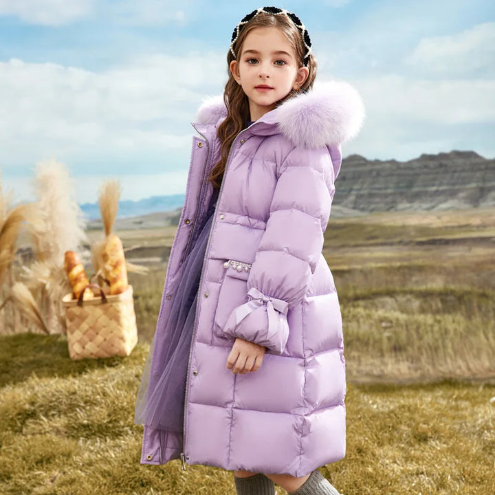 Kurtka zimowa dla dziewczynek – Elina-Czarny-120 cm-Trend Polska