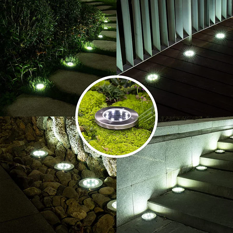 Ładowalne oświetlenie słoneczne - EcoGlow-biel-4 sztuki-Trend Polska