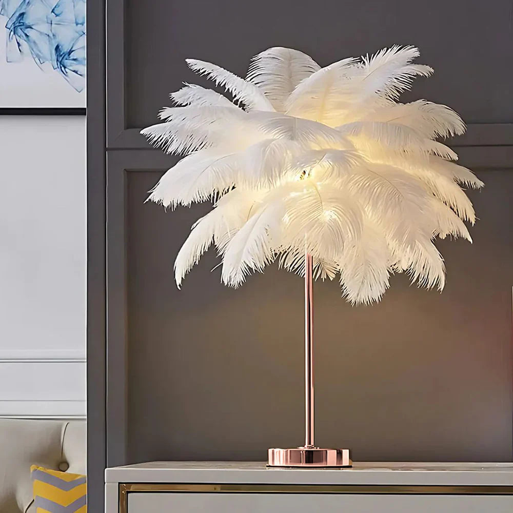 Lamp palmowa Veer w stylu LumaPalm-Biały-Różowe złoto-Trend Polska