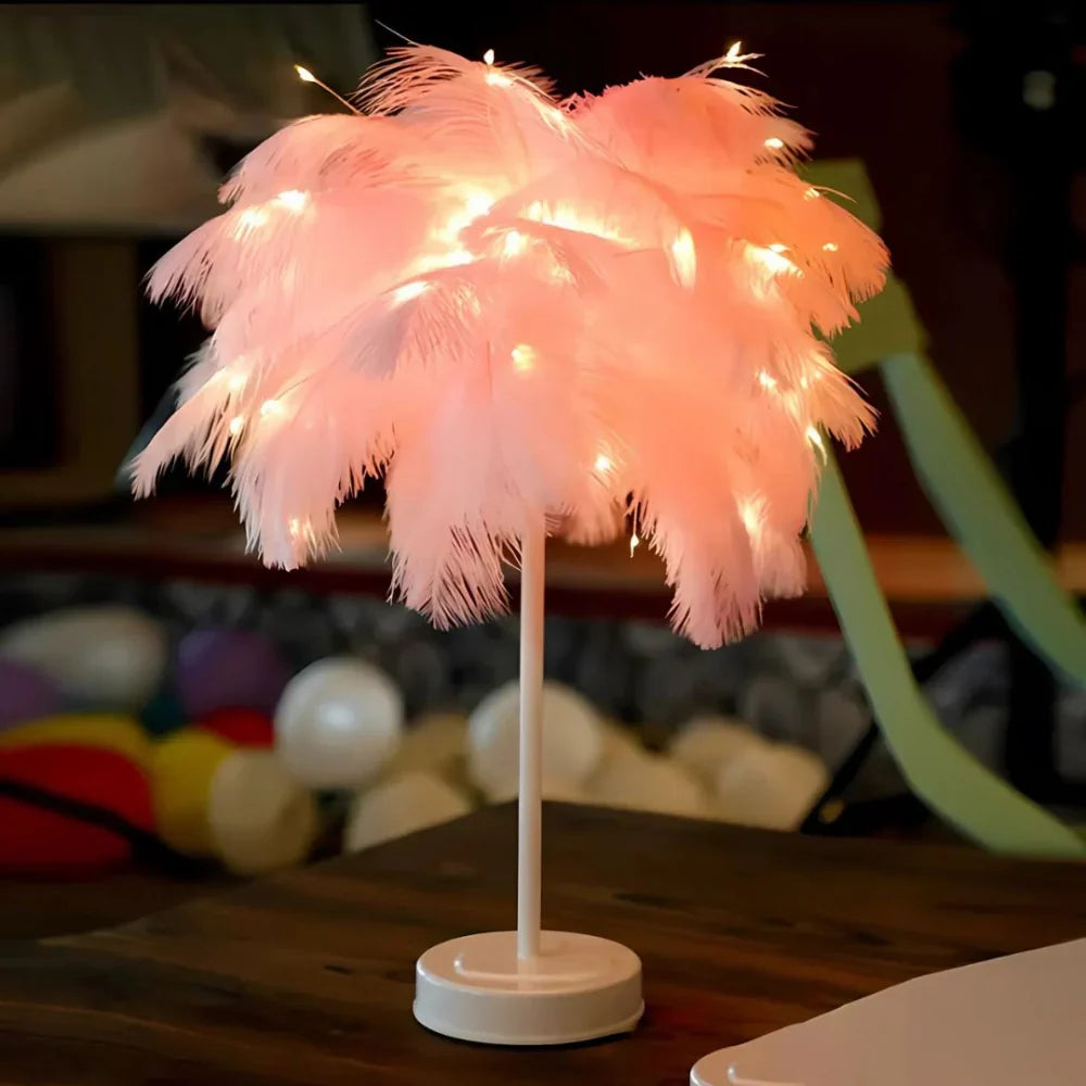 Lamp palmowa Veer w stylu LumaPalm-Różowy-Biały-Trend Polska