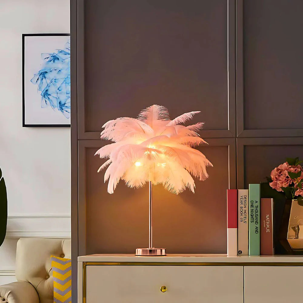 Lamp palmowa Veer w stylu LumaPalm-Różowy-Różowe złoto-Trend Polska