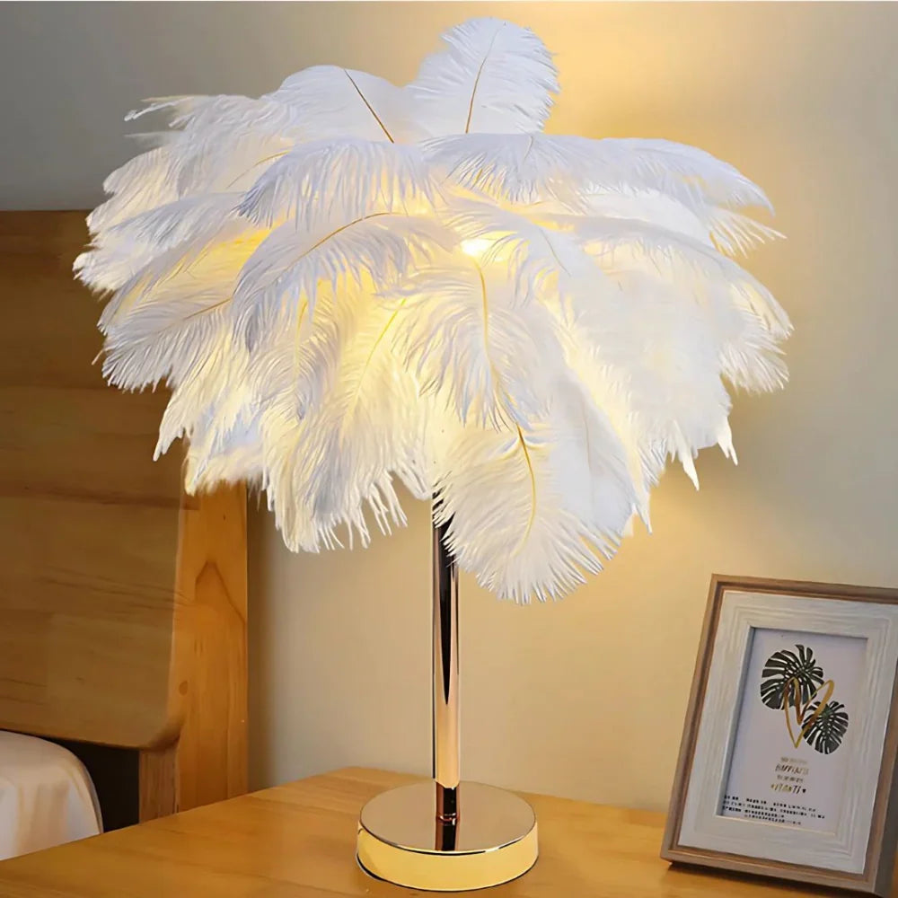 Lamp palmowa Veer w stylu LumaPalm-Biały-Różowe złoto-Trend Polska
