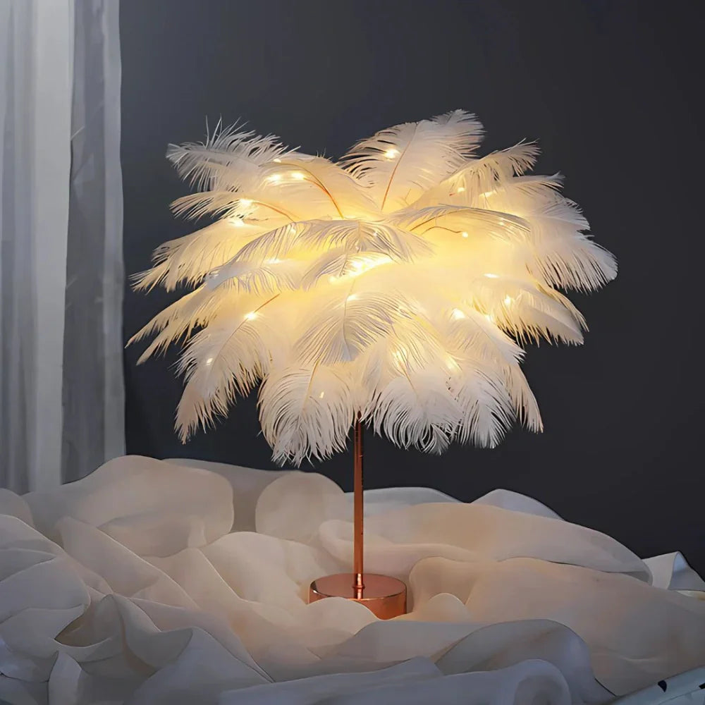 Lamp palmowa Veer w stylu LumaPalm-Biały-Różowe złoto-Trend Polska