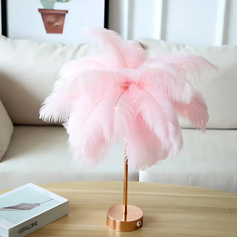 Lamp palmowa Veer w stylu LumaPalm-Biały-Różowe złoto-Trend Polska