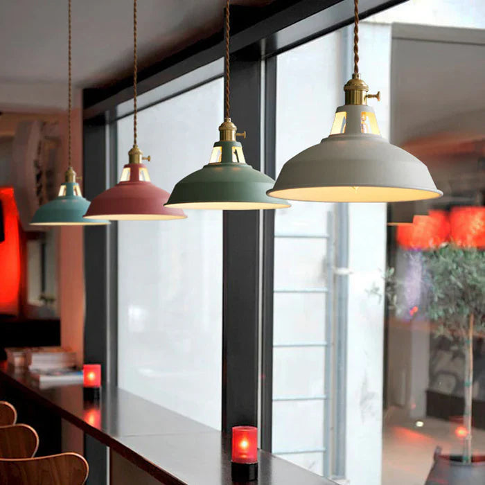 Lamp wisząca w stylu retro - IronGlow-Szary-Trend Polska