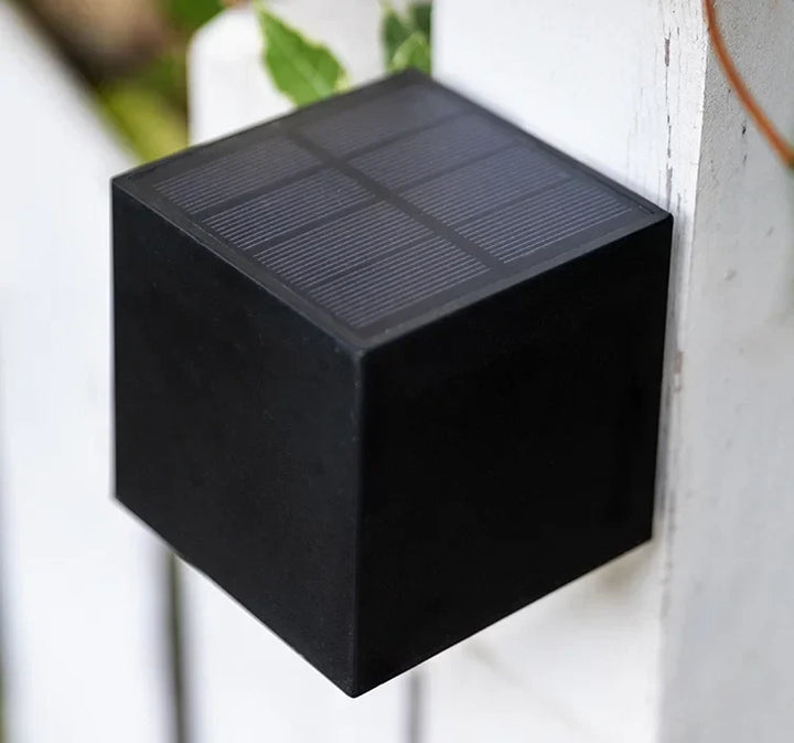 Luxe LED Solar Wall Light | Wireless IP65 Outdoor | Black 3