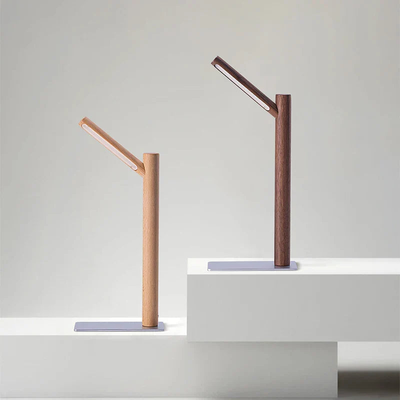 Lampa biurkowa LED z obrotową głowicą 360° - Flexura-Orzech włoski-Trend Polska