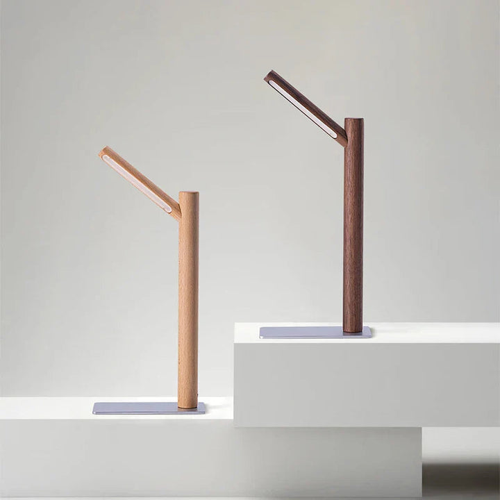 Lampa biurkowa LED z obrotową głowicą 360° - Flexura-Orzech włoski-Trend Polska