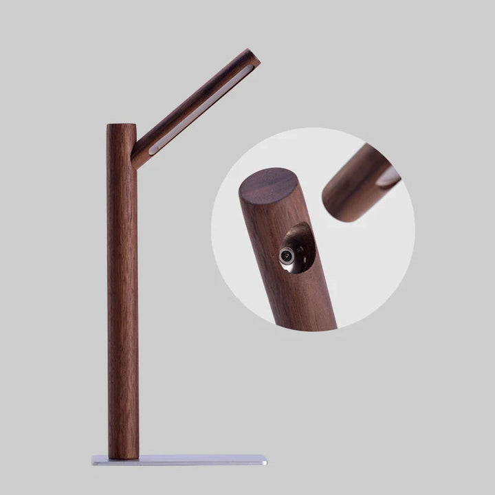 Lampa biurkowa LED z obrotową głowicą 360° - Flexura-Orzech włoski-Trend Polska