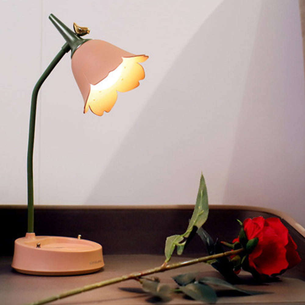 Lampa biurkowa w kształcie kwiatu - LumaPetal-Różowy-Trend Polska