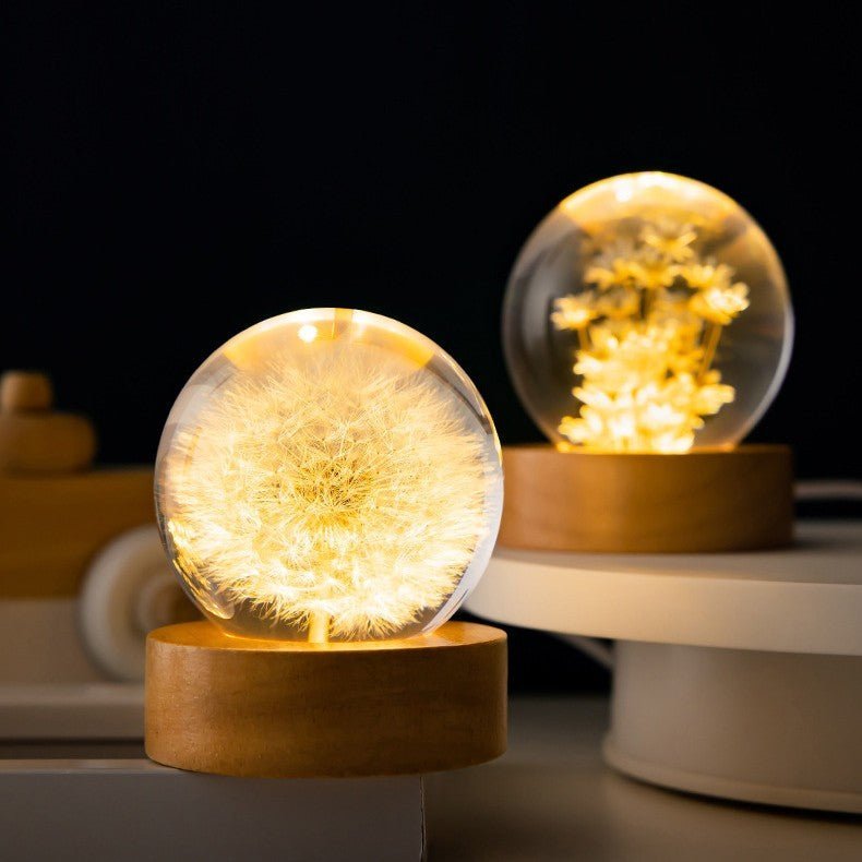 Lampa Kryształowa z Wiecznymi Kwiatami – Lumora-Mniszek lekarski-Trend Polska