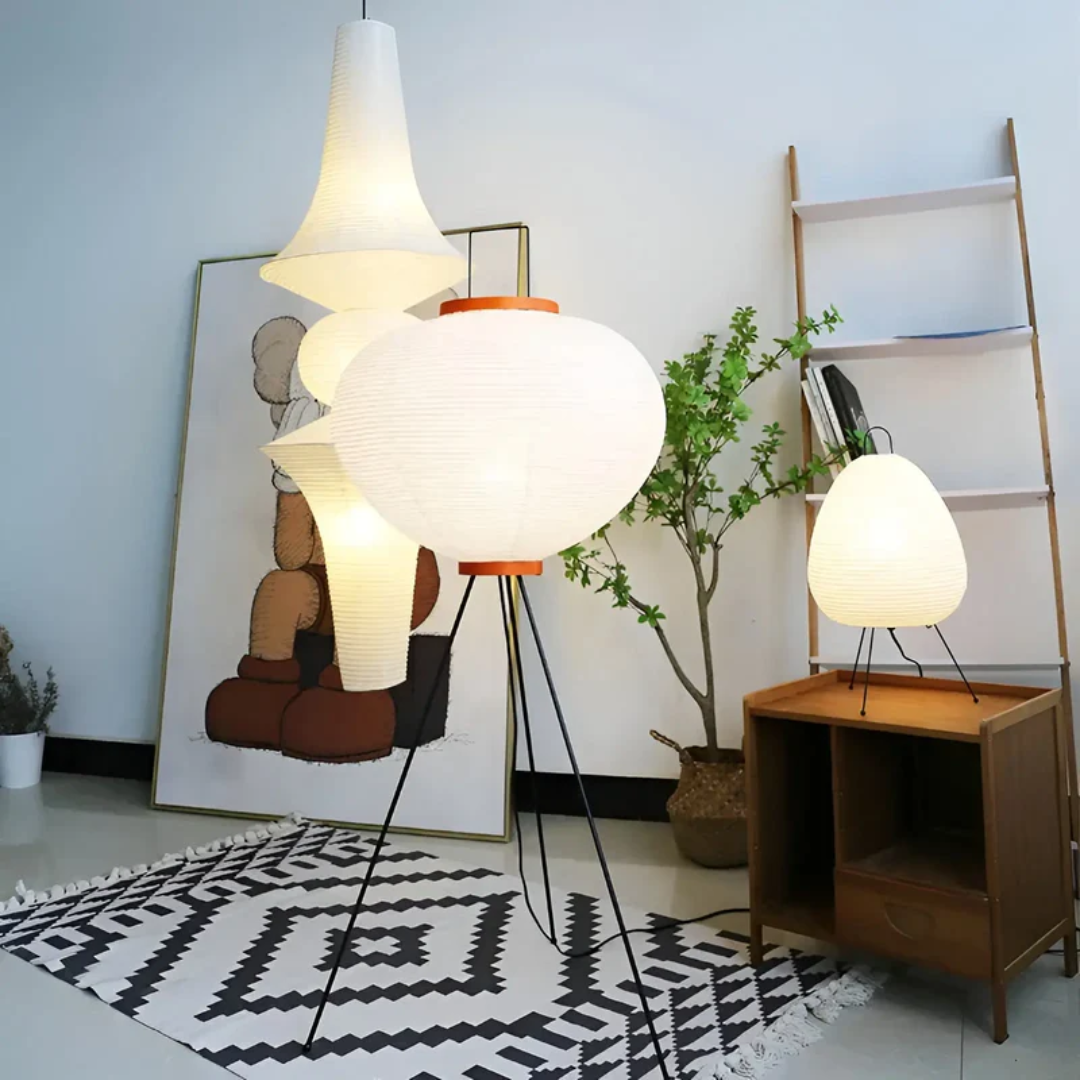 Lampa LED stojąca Wabi-Sabi z papieru ryżowego - ZenAura-Trend Polska