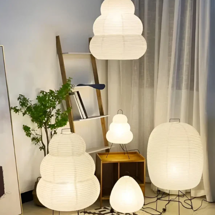 Lampa LED stojąca Wabi-Sabi z papieru ryżowego - ZenAura-Trend Polska