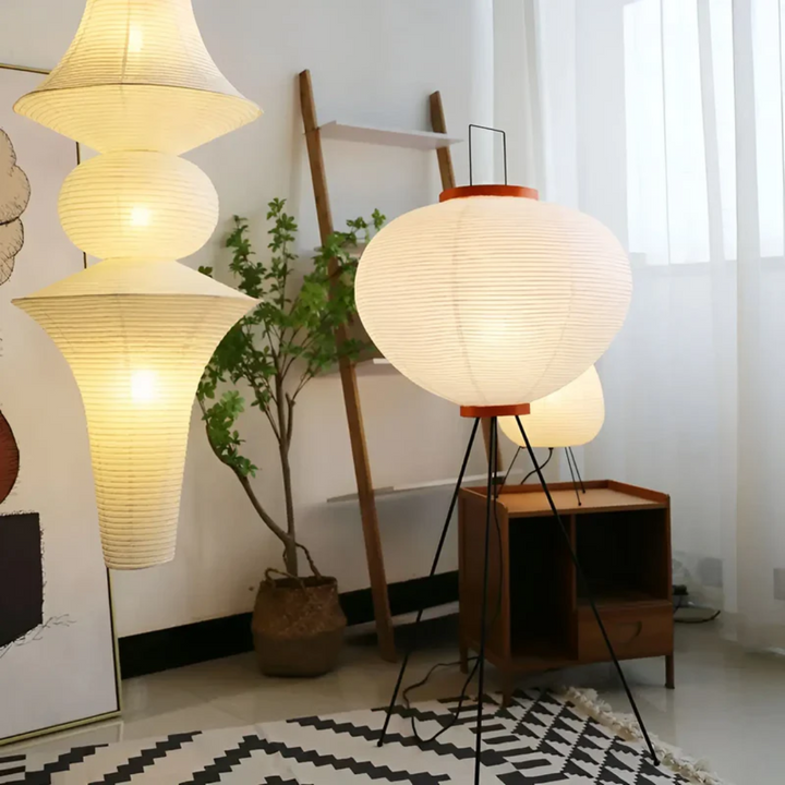 Lampa LED stojąca Wabi-Sabi z papieru ryżowego - ZenAura-Trend Polska
