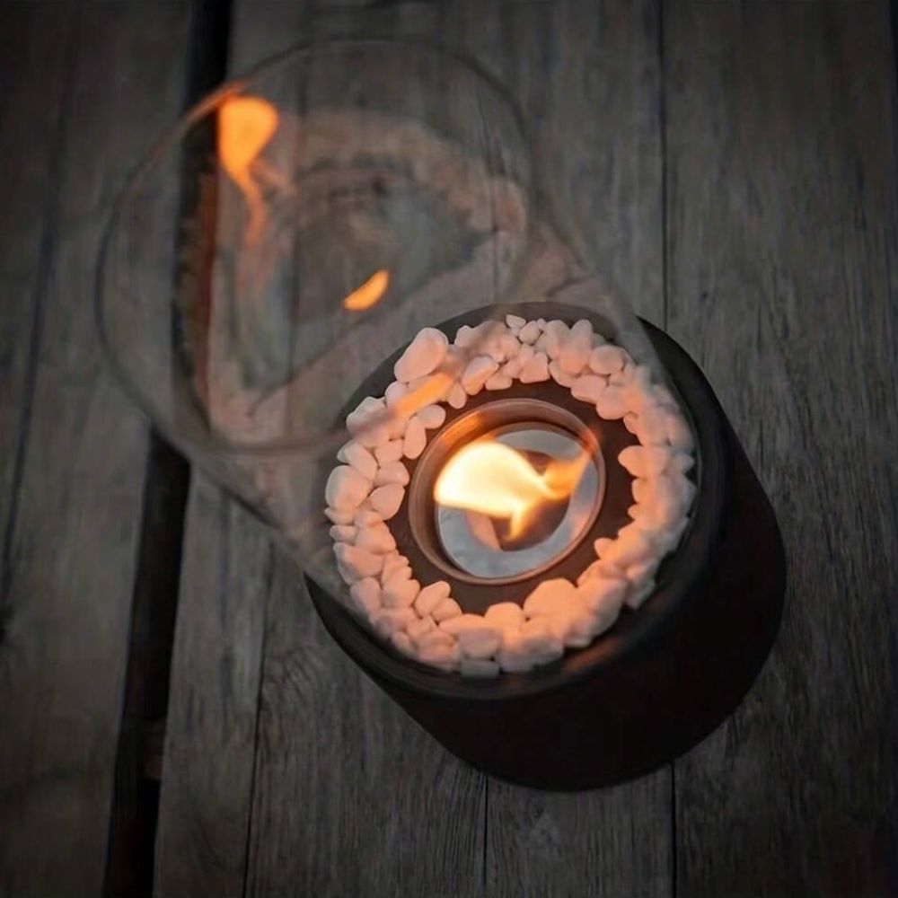 Lampa olejna klasyczna z otwartym płomieniem - Lumora-Czarny-Medium-Trend Polska