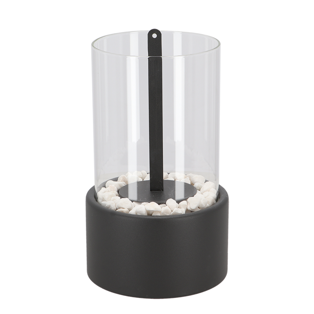 Lampa olejna klasyczna z otwartym płomieniem - Lumora-Czarny-Medium-Trend Polska