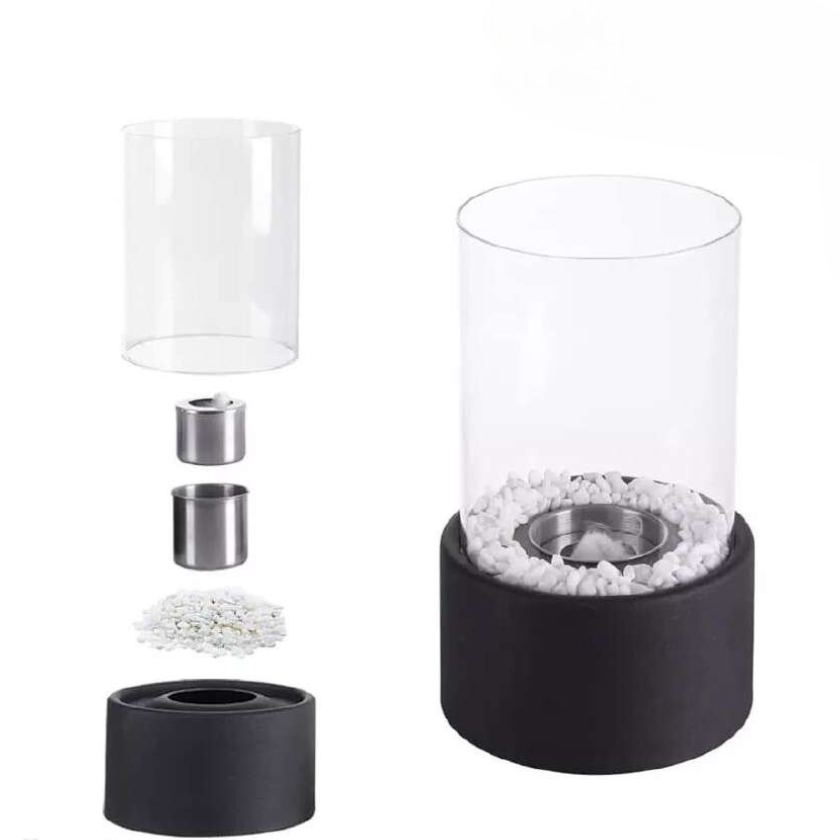 Lampa olejna klasyczna z otwartym płomieniem - Lumora-Czarny-Medium-Trend Polska