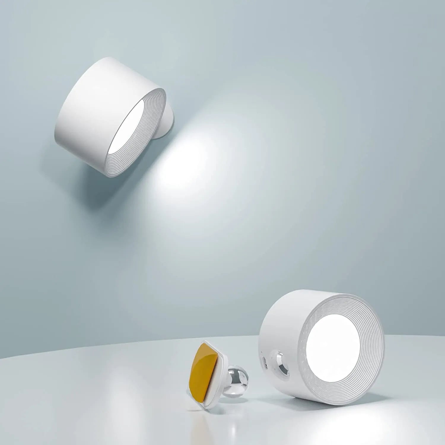 Lampa ścienna bezprzewodowa z funkcją ładowania - LumoFlex-Biały-Touch Kontrola-Trend Polska
