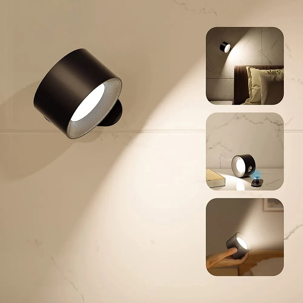 Lampa ścienna bezprzewodowa z funkcją ładowania - LumoFlex-Biały-Touch Kontrola-Trend Polska