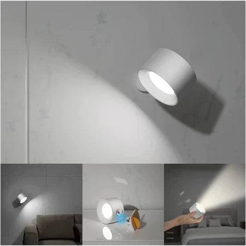 Lampa ścienna bezprzewodowa z funkcją ładowania - LumoFlex-Biały-Touch Kontrola-Trend Polska