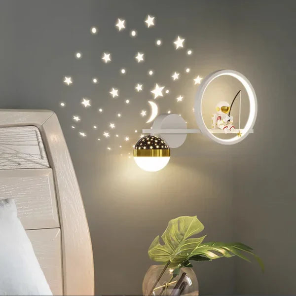Lampa ścienna do pokoju dziecięcego - GlowNest-Białe linki-Trzy kolory-Trend Polska