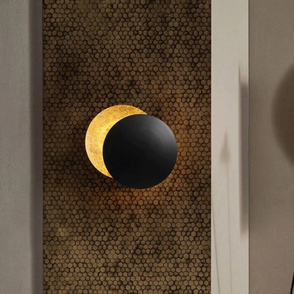Lampa ścienna z Magicznym Blaskiem Księżyca - Lunora-20 cm-Czarny-Trend Polska