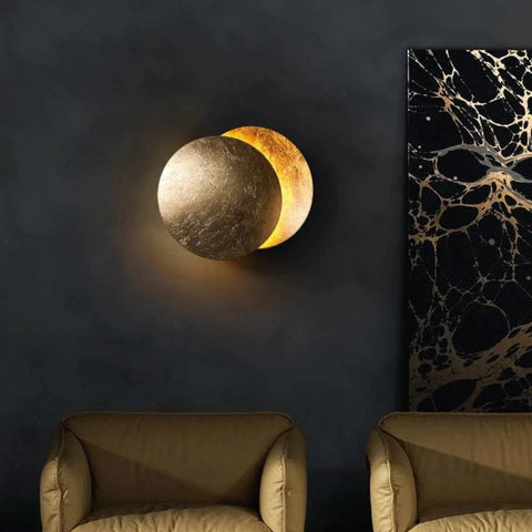 Lampa ścienna z Magicznym Blaskiem Księżyca - Lunora-20 cm-Złoto-Trend Polska