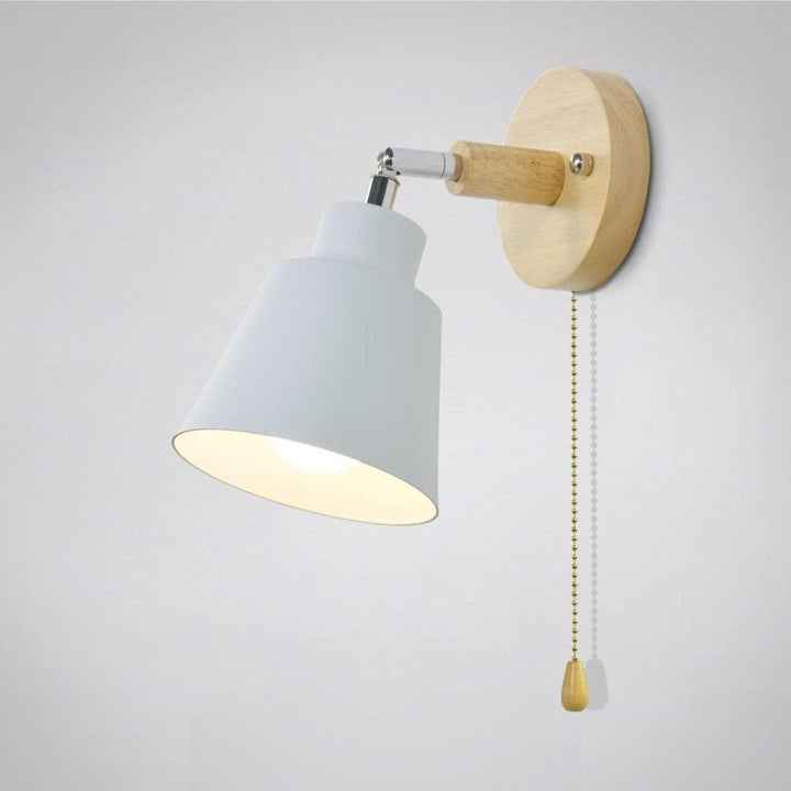Lampa ścienna z przełącznikiem pociągowym - TwistGlow-Biały-Z przełącznikiem ciągu-Trend Polska