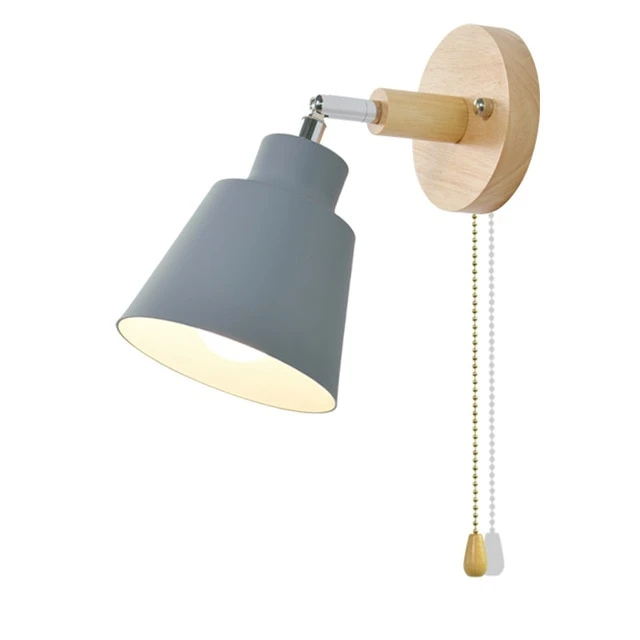 Lampa ścienna z przełącznikiem pociągowym - TwistGlow-Szary-Z przełącznikiem ciągu-Trend Polska