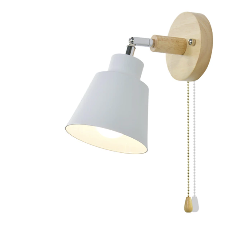 Lampa ścienna z przełącznikiem pociągowym - TwistGlow-Biały-Z przełącznikiem ciągu-Trend Polska
