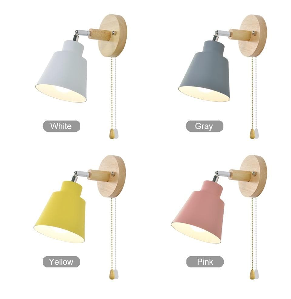 Lampa ścienna z przełącznikiem pociągowym - TwistGlow-Biały-Z przełącznikiem ciągu-Trend Polska