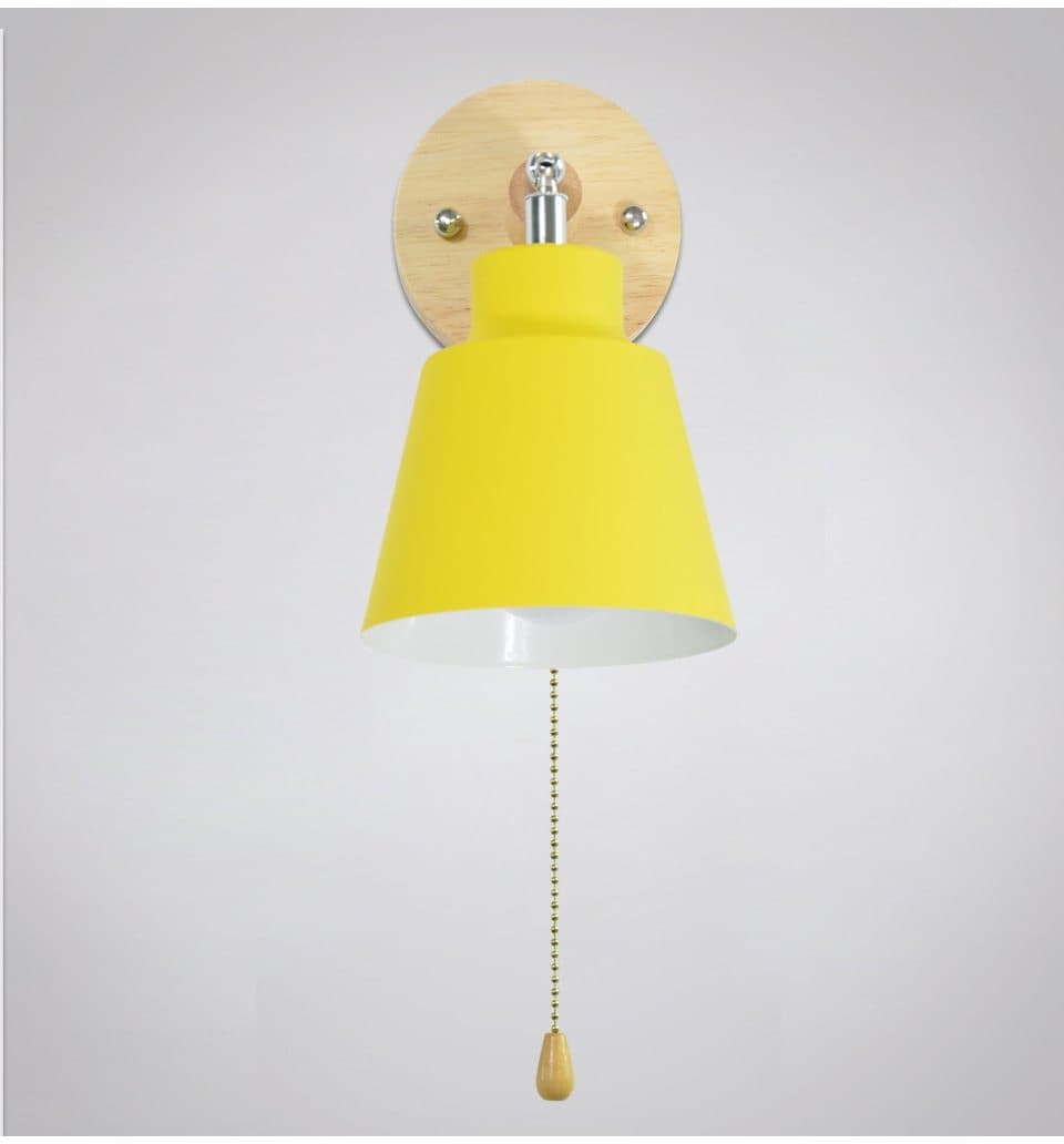 Lampa ścienna z przełącznikiem pociągowym - TwistGlow-Żółty-Z przełącznikiem ciągu-Trend Polska