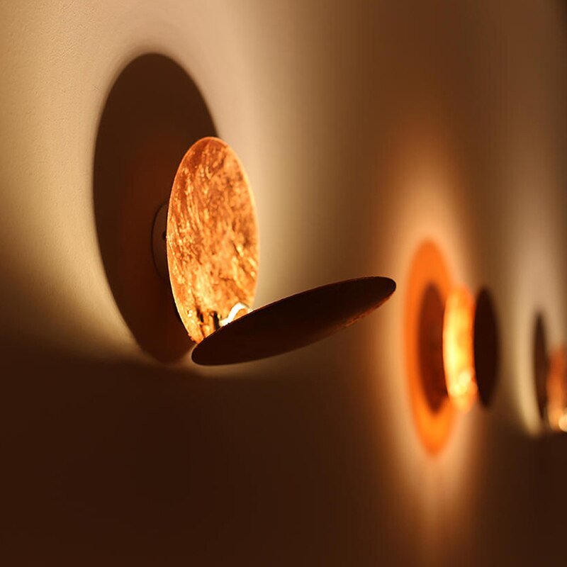 Lampa ścienna z zaćmieniem słońca - Solaris-Złoto-20cm-Trend Polska