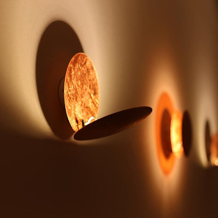 Lampa ścienna z zaćmieniem słońca - Solaris-Złoto-20cm-Trend Polska
