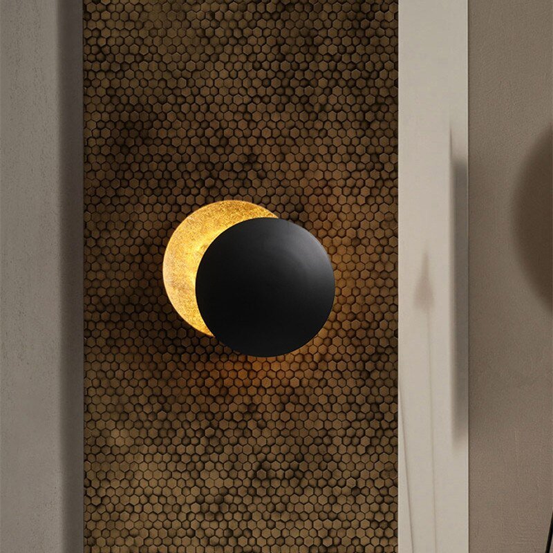 Lampa ścienna z zaćmieniem słońca - Solaris-Złoto-20cm-Trend Polska