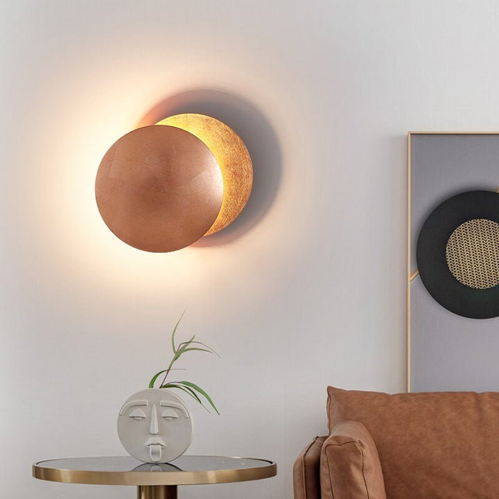 Lampa ścienna z zaćmieniem słońca - Solaris-Złoto-20cm-Trend Polska