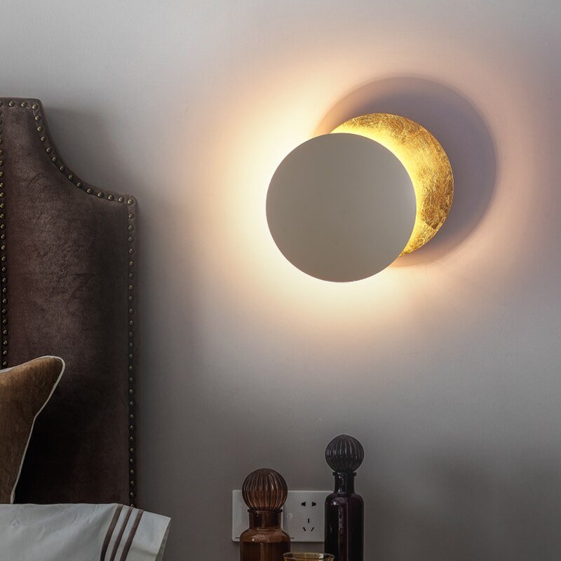 Lampa ścienna z zaćmieniem słońca - Solaris-Złoto-20cm-Trend Polska