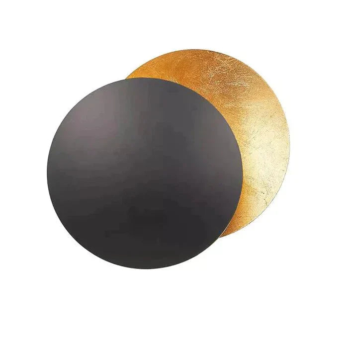 Lampa ścienna z zaćmieniem słońca - Solaris-Złoto/Czarny-20cm-Trend Polska