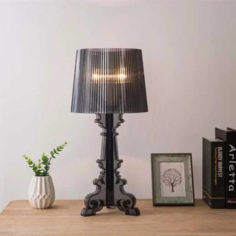Lampa stołowa Bourgie z regulowaną wysokością - Zarie-Czarny-H48 x D24cm-Trend Polska